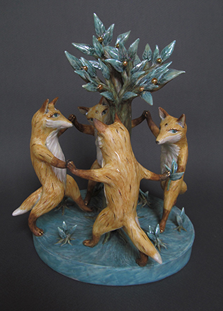 Foxes dancing