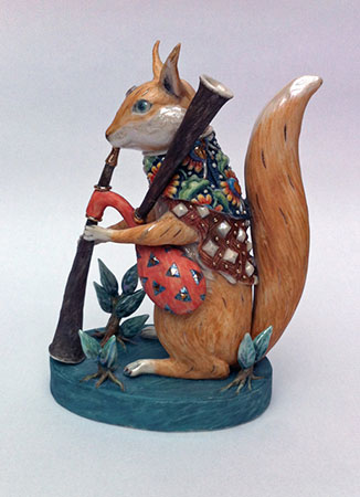 Squirrel playing bagpipes